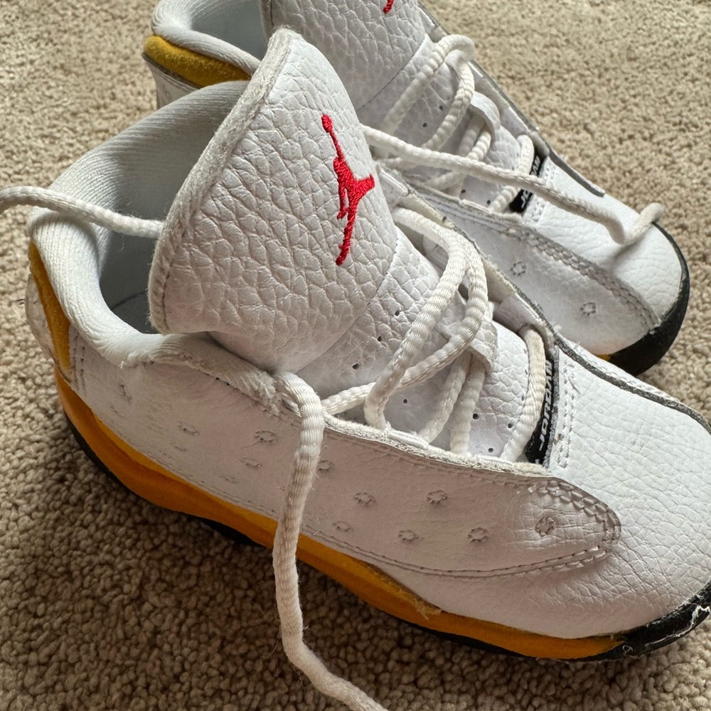 Jordan Kids White and Yellow Sneakers